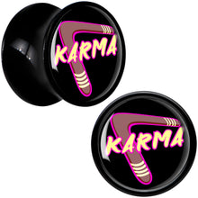 Load image into Gallery viewer, Karmic Boomerang Black Acrylic Saddle Plug Set by Onyx O
