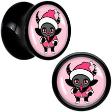 Load image into Gallery viewer, Krampus Cutie Christmas Holiday Black Acrylic Saddle Plug Set by Onyx O
