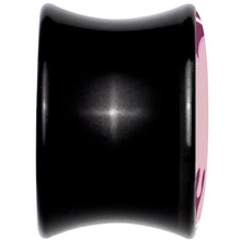 Load image into Gallery viewer, Pinkish Melting Heart Black Acrylic Saddle Plug Set by Onyx O
