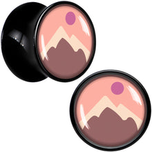 Load image into Gallery viewer, Mountain Sunrise Black Acrylic Saddle Plug Set by Onyx O
