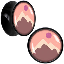 Load image into Gallery viewer, Mountain Sunrise Black Acrylic Saddle Plug Set by Onyx O
