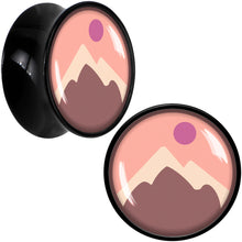 Load image into Gallery viewer, Mountain Sunrise Black Acrylic Saddle Plug Set by Onyx O
