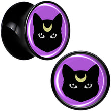 Load image into Gallery viewer, Black Mystic Kitty Cat Black Acrylic Saddle Plug Set by Onyx O
