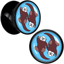 Load image into Gallery viewer, Oh My Otters Animal Black Acrylic Saddle Plug Set by Onyx O
