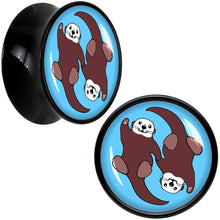 Load image into Gallery viewer, Oh My Otters Animal Black Acrylic Saddle Plug Set by Onyx O
