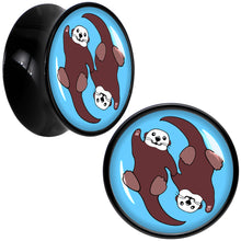 Load image into Gallery viewer, Oh My Otters Animal Black Acrylic Saddle Plug Set by Onyx O
