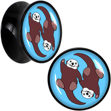 Load image into Gallery viewer, Oh My Otters Animal Black Acrylic Saddle Plug Set by Onyx O
