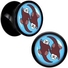 Load image into Gallery viewer, Oh My Otters Animal Black Acrylic Saddle Plug Set by Onyx O
