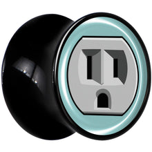 Load image into Gallery viewer, 0G Frowning Plug OutletBlack Acrylic Saddle Plug Set by Onyx O
