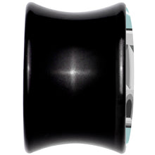 Load image into Gallery viewer, 0G Frowning Plug OutletBlack Acrylic Saddle Plug Set by Onyx O
