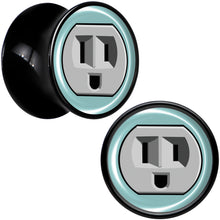 Load image into Gallery viewer, 0G Smiling Plug Outlet Black Acrylic Saddle Plug Set by Onyx O
