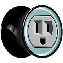 Load image into Gallery viewer, 0G Smiling Plug Outlet Black Acrylic Saddle Plug Set by Onyx O
