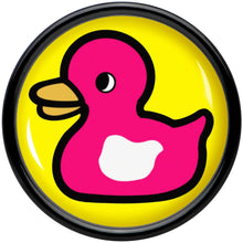 Load image into Gallery viewer, Black Acrylic Pink Ducky Double Flare Plug Set by Onyx O
