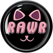 Load image into Gallery viewer, 0G RAWR Kitty Cat Black Acrylic Saddle Plug Set by Onyx O
