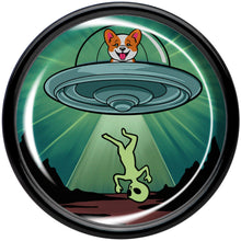 Load image into Gallery viewer, 0G Reverse Alien UFO Abduction Black Acrylic Saddle Plug Set by Onyx O
