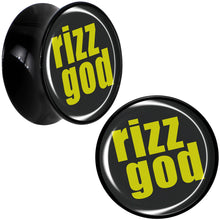 Load image into Gallery viewer, RIZZ GOD Black Acrylic Saddle Plug Set by Onyx O
