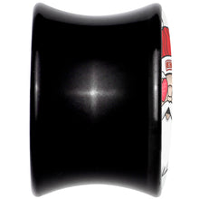 Load image into Gallery viewer, Black Acrylic Christmas Peace Love Santa Double Flare Plug Set by Onyx O
