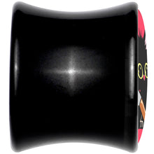 Load image into Gallery viewer, Stabby Cat Black Acrylic Saddle Plug Set by Onyx O
