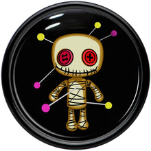 Load image into Gallery viewer, 0G Voodoo Doll Black Acrylic Saddle Plug Set by Onyx O
