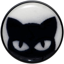 Load image into Gallery viewer, Black Acrylic Glow in the Dark Peeking Cat Double Flare Plug Set by Onyx O
