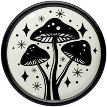 Load image into Gallery viewer, Glow in the Dark Mystic Mushroom Black Acrylic Saddle Plug Set by Onyx O
