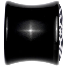 Load image into Gallery viewer, Glow in the Dark Holiday Snowflake Black Acrylic Saddle Plug Set by Onyx O
