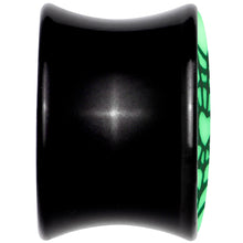 Load image into Gallery viewer, Black Acrylic Heart Spider Web Glow in the Dark Double Flare Plug Set by Onyx O
