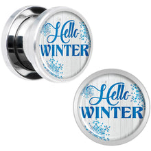 Load image into Gallery viewer, Hello Winter Snowflake Screw Fit Plug Set Sizes 8mm to 20mm
