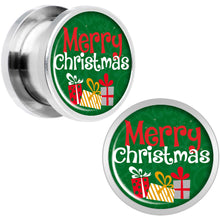 Load image into Gallery viewer, Merry Christmas Presents Screw Fit Plug Set Sizes 6mm to 20mm
