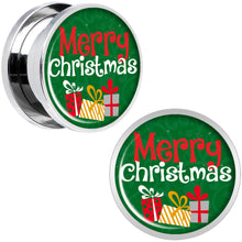 Load image into Gallery viewer, Merry Christmas Presents Screw Fit Plug Set Sizes 6mm to 20mm
