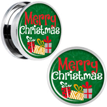 Load image into Gallery viewer, Merry Christmas Presents Screw Fit Plug Set Sizes 6mm to 20mm
