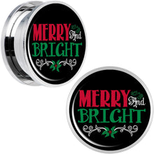 Load image into Gallery viewer, Christmas Merry and Bright Screw Fit Plug Set Sizes 6mm to 20mm
