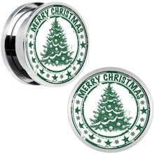 Load image into Gallery viewer, Merry Christmas Tree Screw Fit Plug Set Sizes 5mm to 20mm
