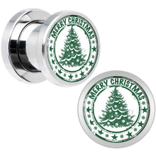 Load image into Gallery viewer, Merry Christmas Tree Screw Fit Plug Set Sizes 5mm to 20mm
