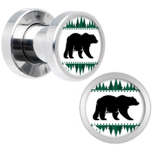 Load image into Gallery viewer, Winter Polar Bear in Woods Screw Fit Plug Set Sizes 5mm to 20mm
