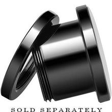 Load image into Gallery viewer, Anodized Black Titanium Custom Photo Screw Fit Plug - buy 2 for a pair
