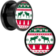 Load image into Gallery viewer, Ugly Christmas Sweater Black Screw Fit Plug Set Sizes 6mm to 20mm
