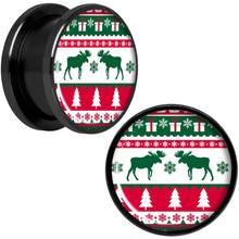Load image into Gallery viewer, Ugly Christmas Sweater Black Screw Fit Plug Set Sizes 6mm to 20mm
