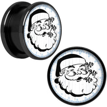 Load image into Gallery viewer, Christmas Retro Santa Ho Ho Ho Black Screw Fit Plug Set Sizes 5mm to 20mm
