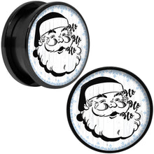 Load image into Gallery viewer, Christmas Retro Santa Ho Ho Ho Black Screw Fit Plug Set Sizes 5mm to 20mm
