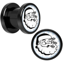 Load image into Gallery viewer, Christmas Retro Santa Ho Ho Ho Black Screw Fit Plug Set Sizes 5mm to 20mm

