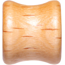 Load image into Gallery viewer, Organic Beechwood Geometric Heart Saddle Plug Set 0G to 25mm
