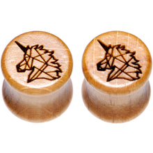 Load image into Gallery viewer, Organic Beechwood Geometric Unicorn Saddle Plug Set 0G to 25mm
