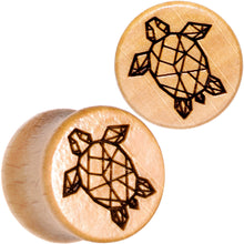 Load image into Gallery viewer, Organic Beechwood Geometric Turtle Saddle Plug Sett 0G to 25mm

