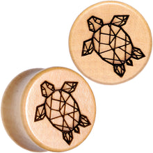 Load image into Gallery viewer, Organic Beechwood Geometric Turtle Saddle Plug Sett 0G to 25mm
