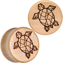 Load image into Gallery viewer, Organic Beechwood Geometric Turtle Saddle Plug Sett 0G to 25mm

