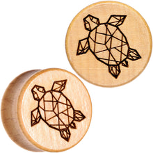 Load image into Gallery viewer, Organic Beechwood Geometric Turtle Saddle Plug Sett 0G to 25mm
