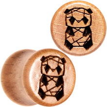 Load image into Gallery viewer, Organic Beechwood Geometric Panda Saddle Plug Set 0G to 25mm
