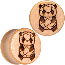 Load image into Gallery viewer, Organic Beechwood Geometric Panda Saddle Plug Set 0G to 25mm
