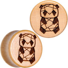 Load image into Gallery viewer, Organic Beechwood Geometric Panda Saddle Plug Set 0G to 25mm
